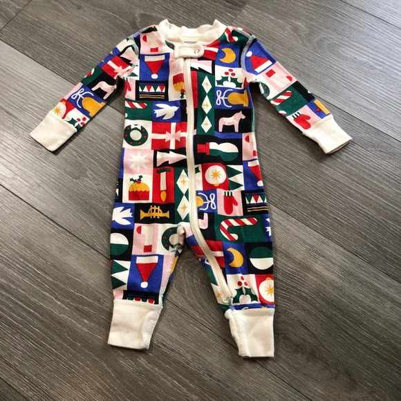 Hanna Andersson Christmas Holiday Winter Baby Girl Pajamas Size 3-6 Months - Picture 2 of 9